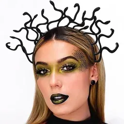 Diadema De Medusa Para Disfraz Halloween Y Fiestas De Plastico Negro