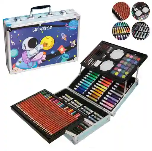 Maletin Set De Arte Para Niños Pcs 145 Astronauta