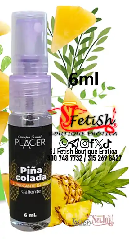 Lubricante Caliente Piña Colada 6ml Placer Y Piel Bolsillero