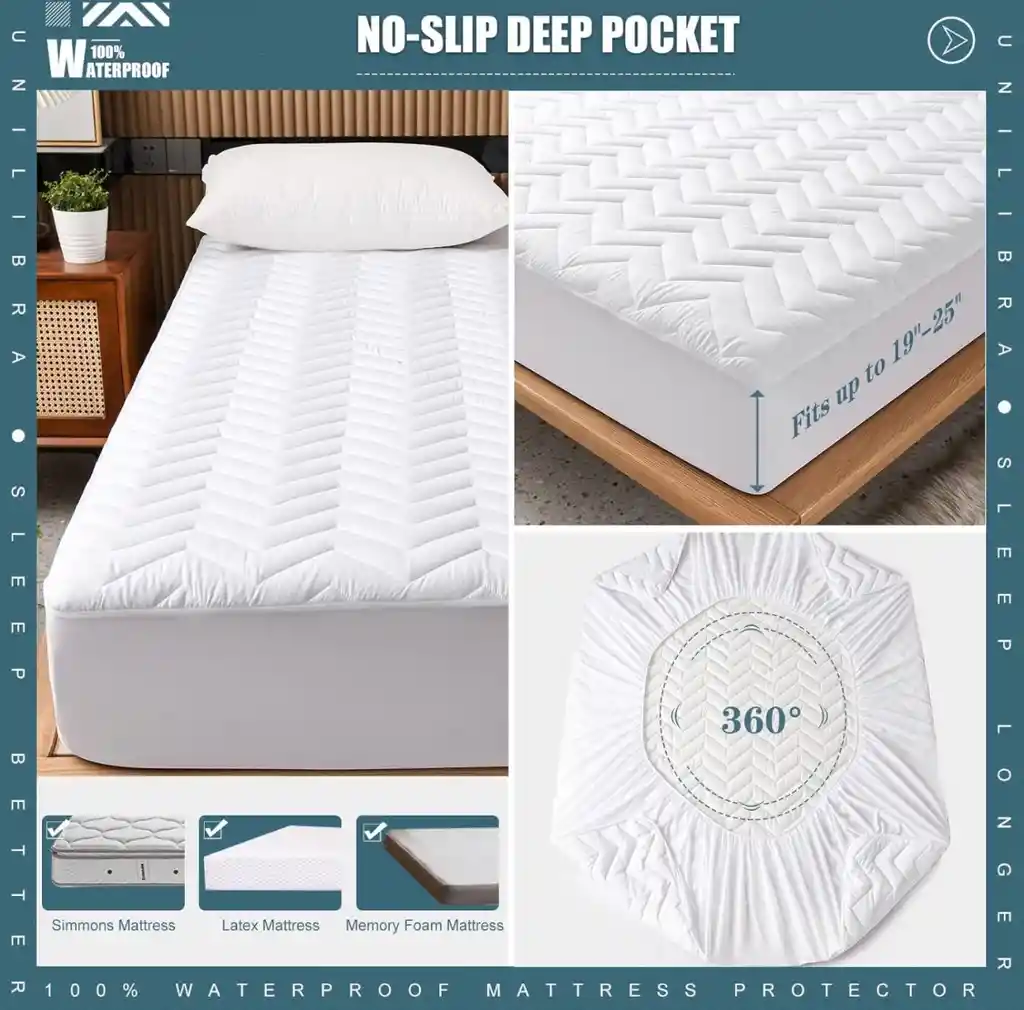 Protector Para Colchon Antifluidos Cama King 200*200+30cm