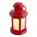 Farol Navideño Con Luz Santin 10x18cm Rojo