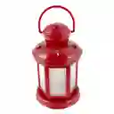 Farol Navideño Con Luz Santin 10x18cm Rojo