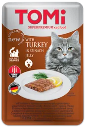 Alimento Humedo Para Gato Superpremium Tomi 100 Gr Con Pavo Y Gelatina De Espinaca, Grain Free