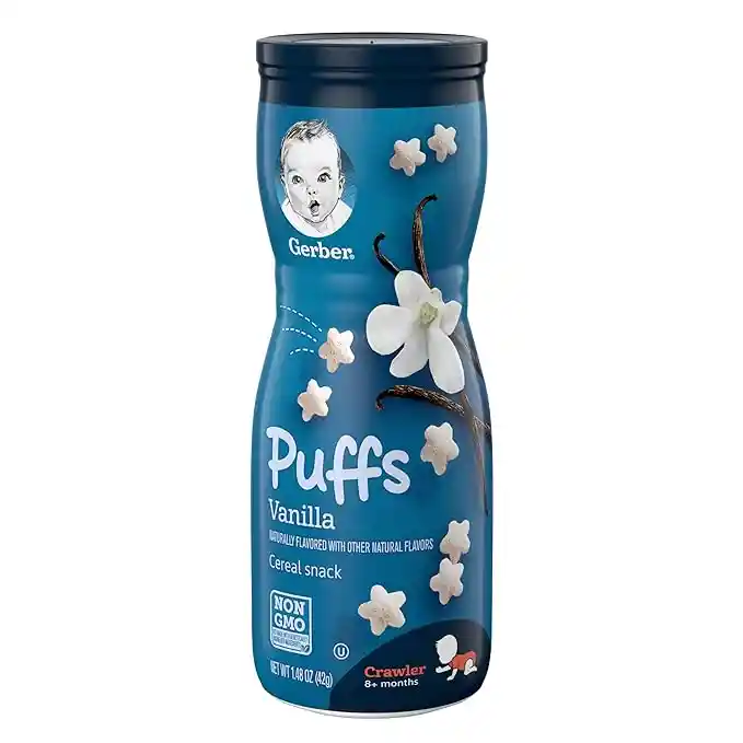 Gerber Galletas Puff Snack Para Bebe Varios Sabores 8m+ Vainilla