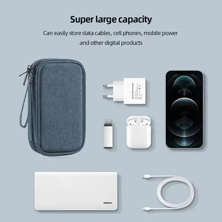 Estuche Organizador De Cables Funda Celular Cargador Premium