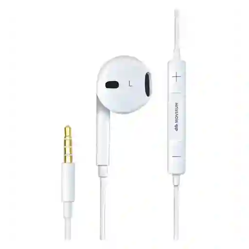 Audifonos Manos Libres Chacha B5 Movisun Jack 3.5mm Con Micrófono Color Blanco