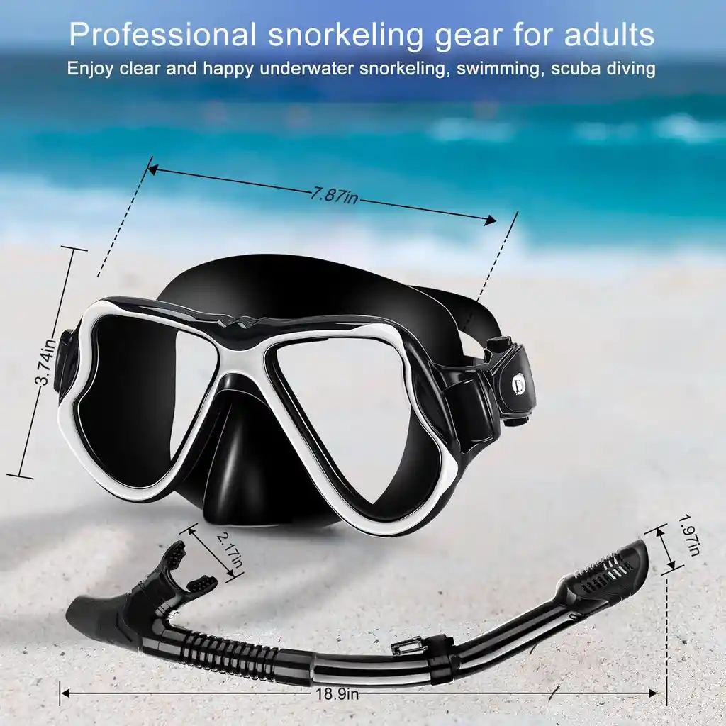 Snorkel Mascara Careta Buceo Profesional Vidrio Templado