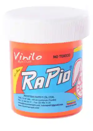 Vinilo Acrilico Naranja Fluorecente - Rapid 60cc