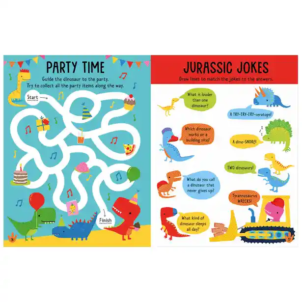 Libro Educativo De Actividades Con Stickers De Dinosaurios Para Niños