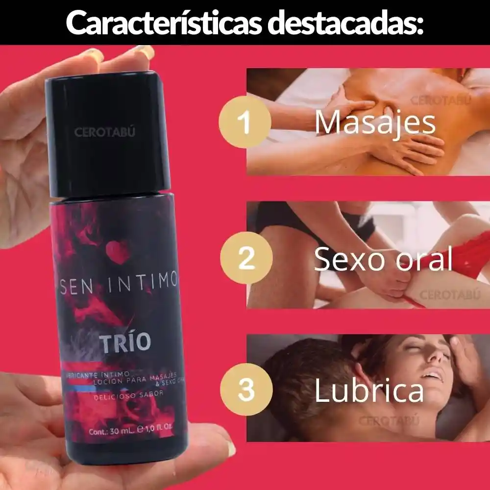 Lubricante Trio 3 En 1 Sexo Oral Vaginal Masajes Sen Intimo 30ml