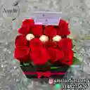 Caja Rosas Con 3 Ferrero Rocher