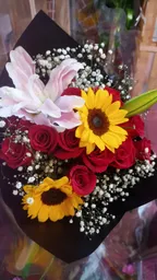 Bouquet Rosas, Lilis Y Girasoles