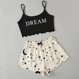 Conjunto De Pijama Estampada De Dos Piezas