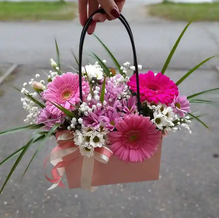 Bolso De Gerberas Pastel: Alegría Y Color En Cada Paso" 🌼👜