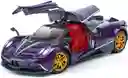 Carro Coleccionable Pagani Huayra Morado Descapotable Con Luz Y Sonido Modelo Coche Juguete Fiesta Regalos, Colección