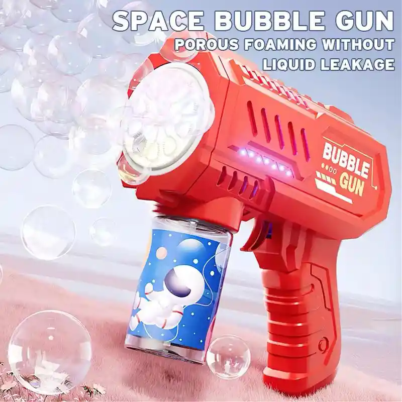 Pistola De Burbujas Automática Eléctrica Niños Niñas Space Roja