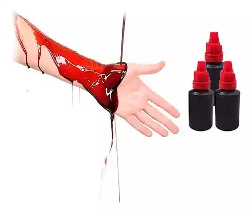 Sangre Falsa Artificial Maquillaje Halloween Disfraz X4 Unidadesc