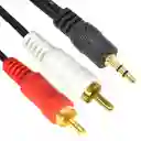 Cable Audio Auxiliar 2x1 Rca Jack 3.5mm Plug 3.5mm 3 Metros