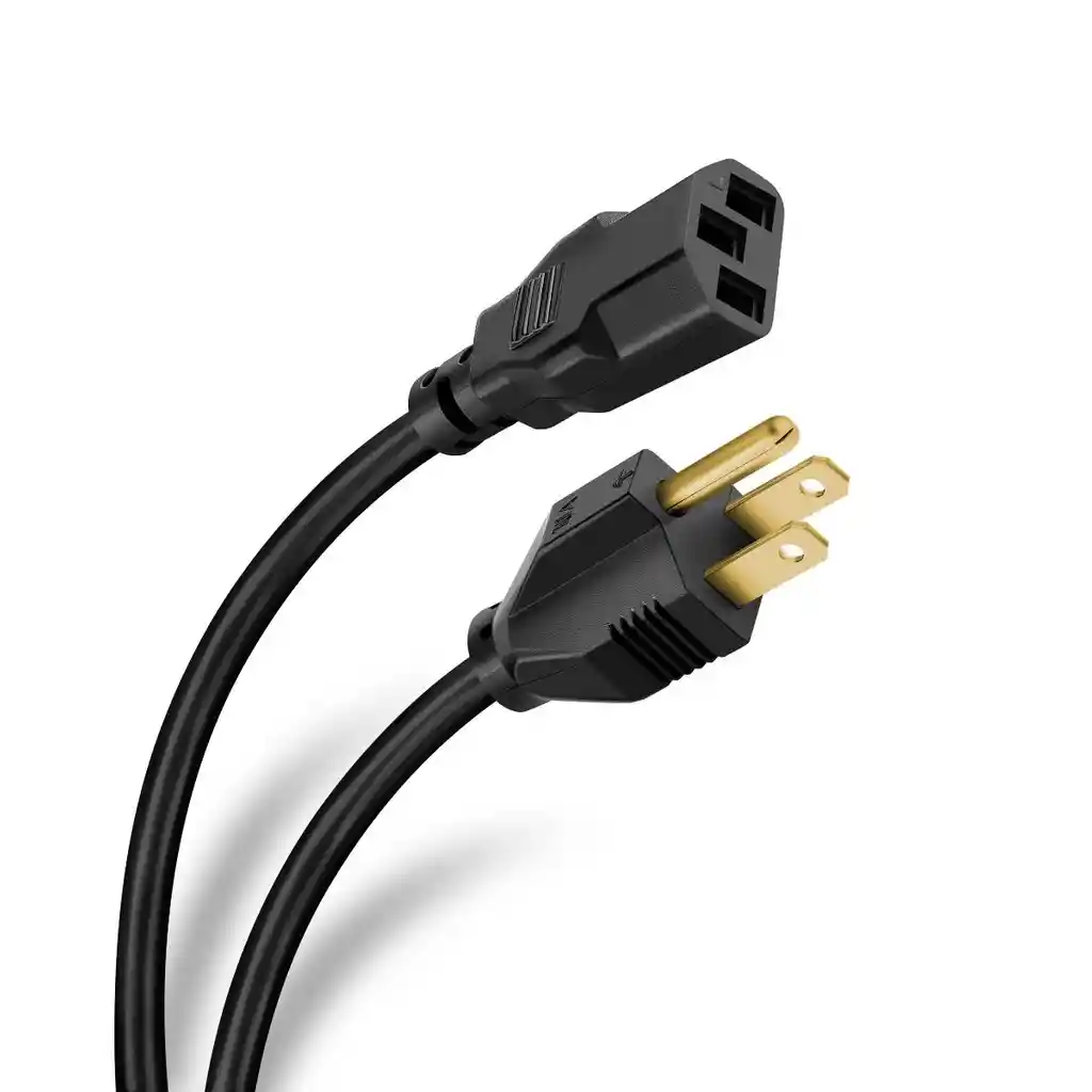 Cable De Poder Corriente Pc Monitores Y Mas 1.5 Mts Negro