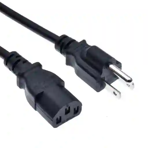 Cable De Poder Corriente Pc Monitores Y Mas 1.5 Mts Negro