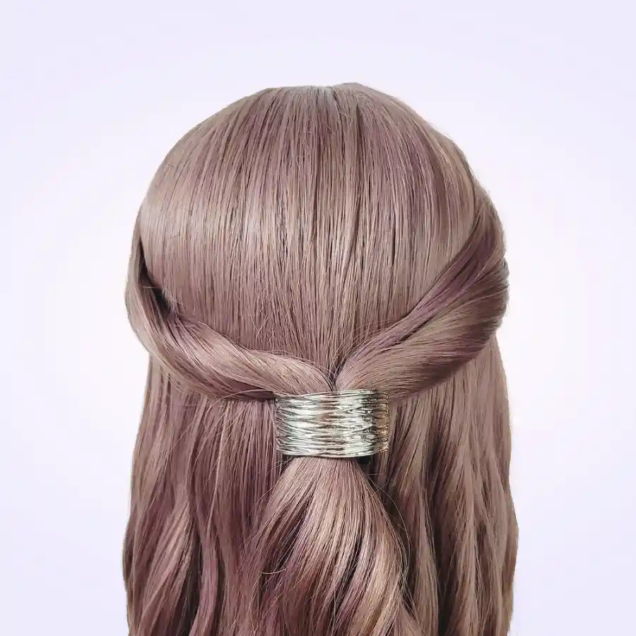 Pony Cuff Moña Colero Plateado Para Cabello