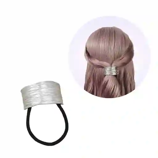 Pony Cuff Moña Colero Plateado Para Cabello