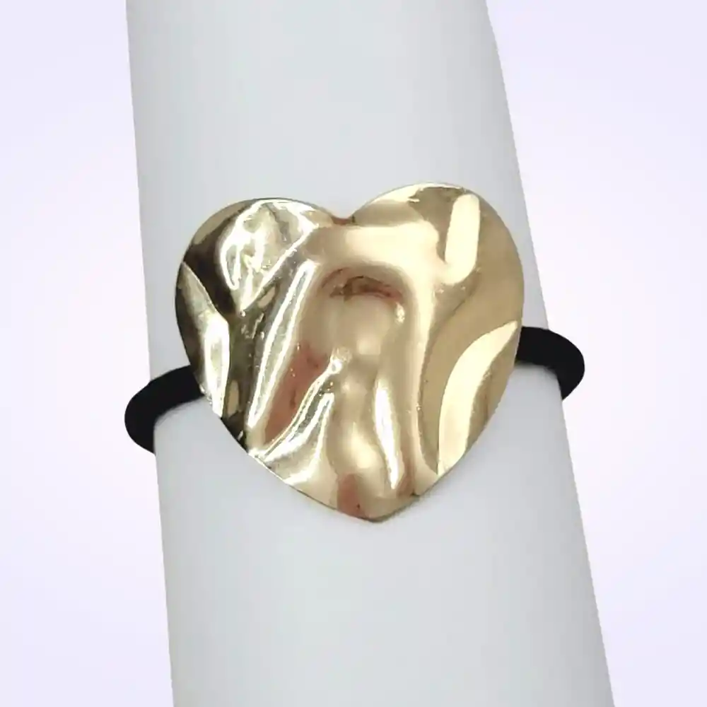 Pony Cuff Moña Colero Corazón Dorado Para Cabello