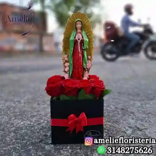 Caja De Rosas Con Virgen