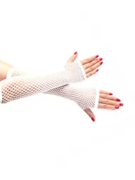 Guantes Largos De Malla Color Blanco Disfraz Halloween