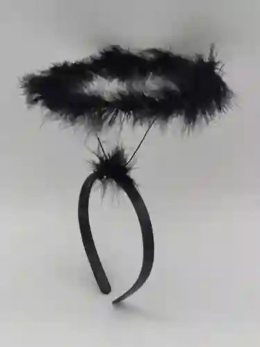 Diadema Balaca Cintillo Aureola De Angel Color Negro Disfraz Halloween