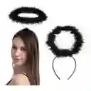 Diadema Balaca Cintillo Aureola De Angel Color Negro Disfraz Halloween