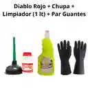 ¡ Combo ! Diablo Rojo + Chupa + Limpiador Bicarbonato (1 Lt) + Par De Guantes