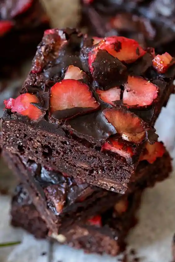 Brownie Fresas Con Chocolate