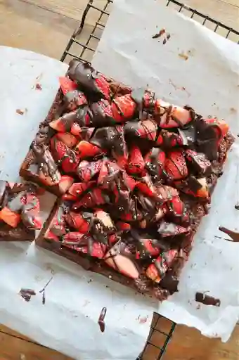 Brownie Fresas Con Chocolate