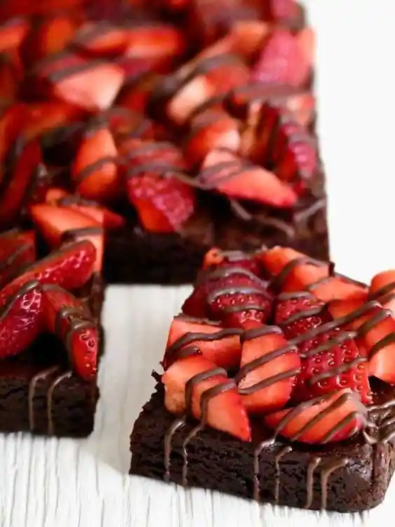 Brownie Fresas Con Chocolate