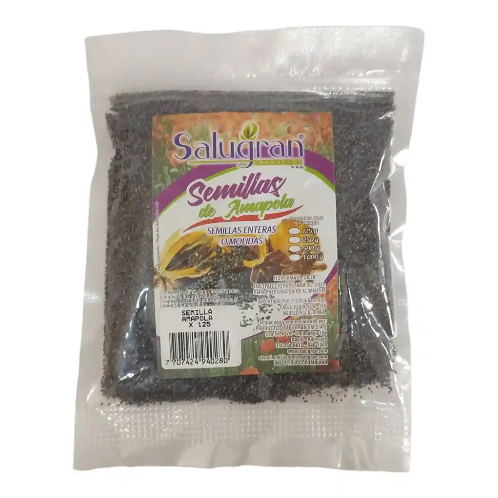 Semilla De Amapola X 125gr Salugran