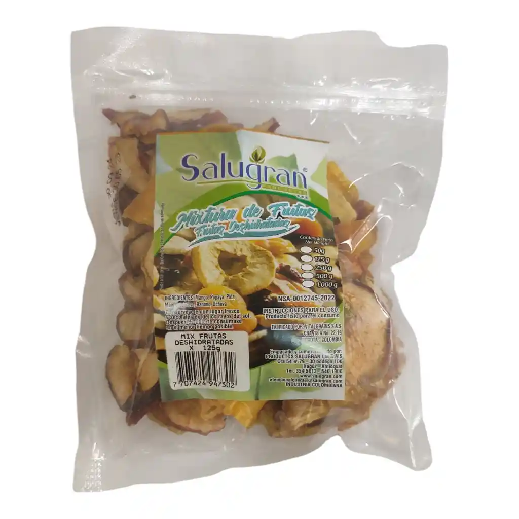 Mixtura Frutas Deshidratadas X 125gr Salugran