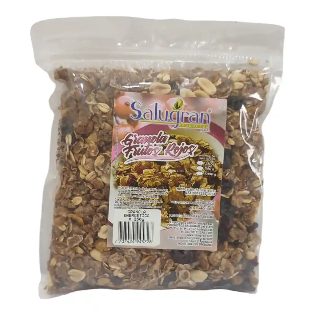 Granola Frutos Rojos X 250gr Salugran