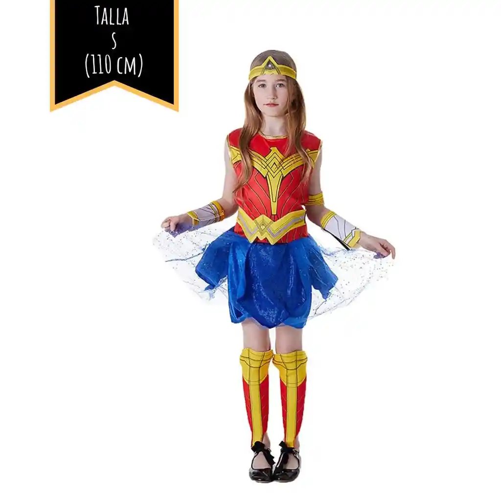 Disfraz Halloween Mujer Maravilla Wonder Woman Talla S (110 Cm)