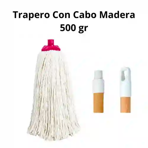 Trapero Economico 500 Gr Con Palo Madera