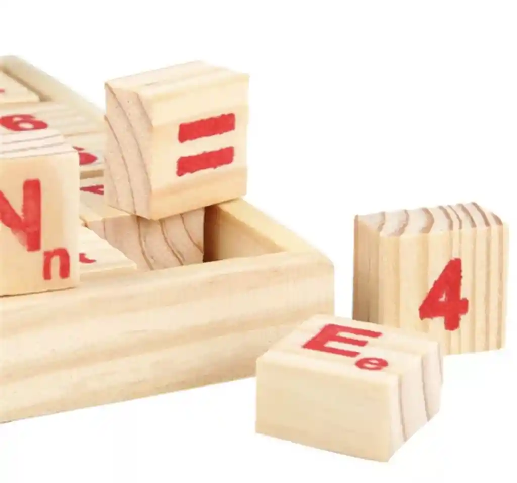 Juego Educativo Niños Blocks Madera Numeros Letras Abaco