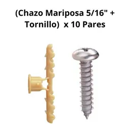 Chazo 5/16" Supra O Mariposa + Tornillo ( X10 Unidades )