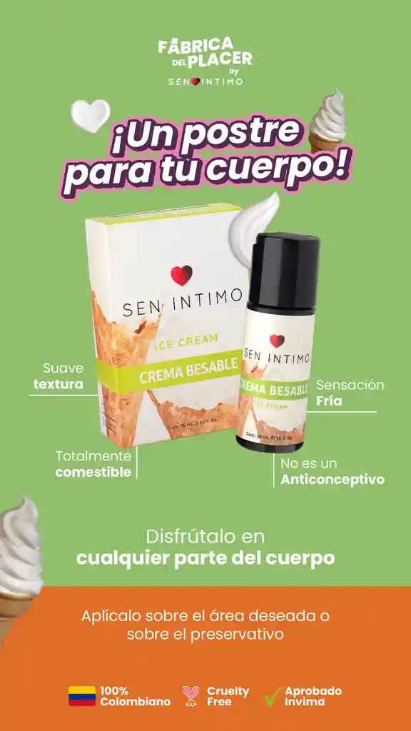 Crema Besable Ice Cream Sen Íntimo 30 Ml