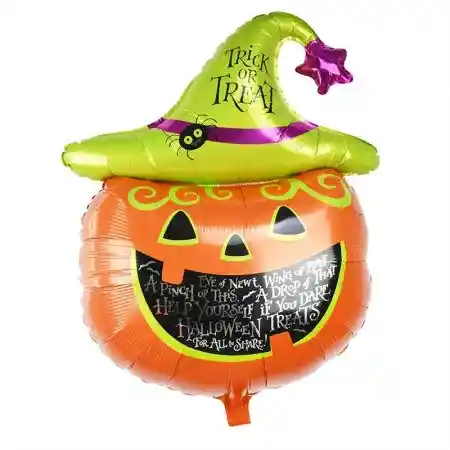 Globo Metalizado Calabaza Trick Or Treat Halloween