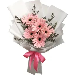 Gerberas Y Siempreviva Rosa Sutil