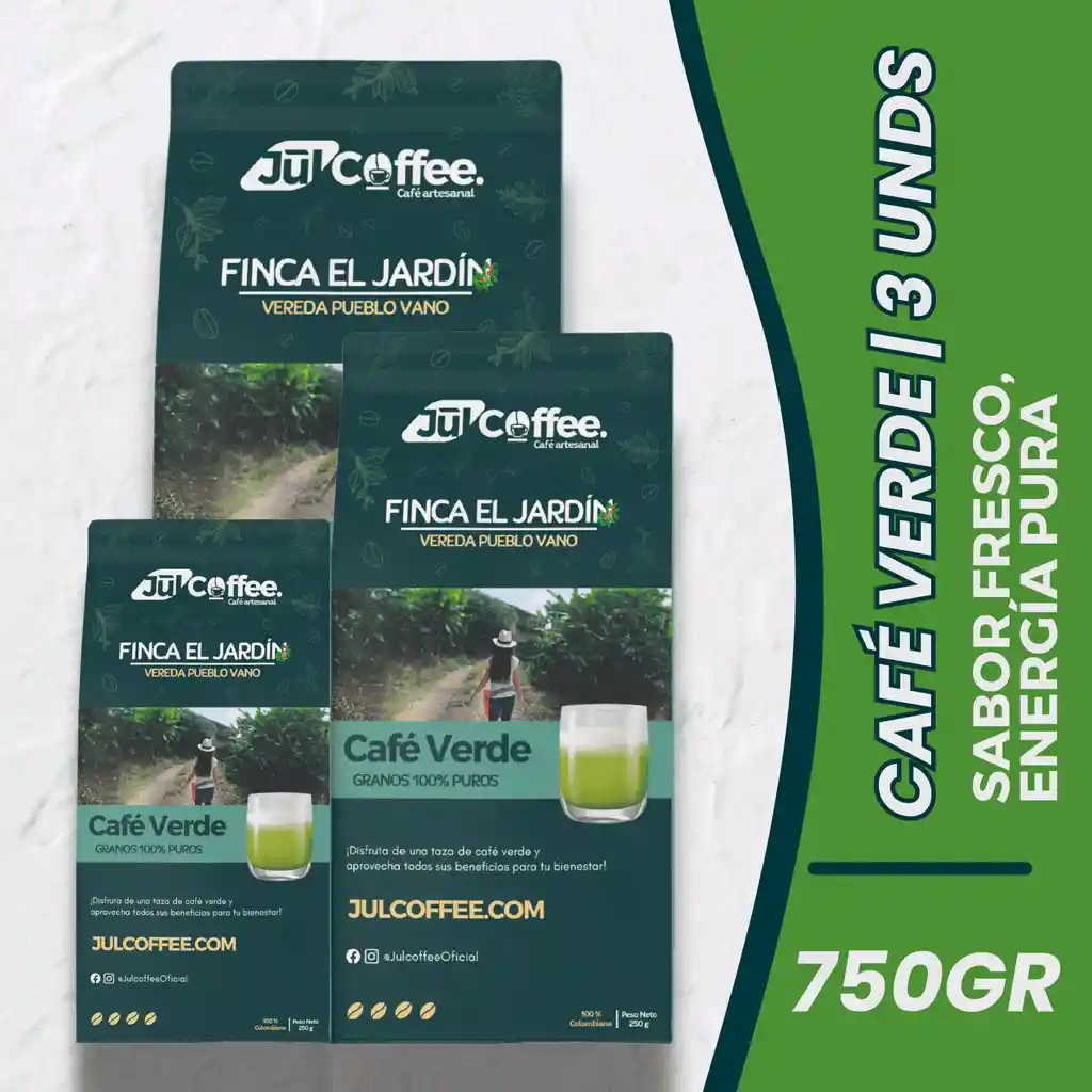 Pack Familiar Julcoffee - 3 Bolsas De Café Verde (750gr)