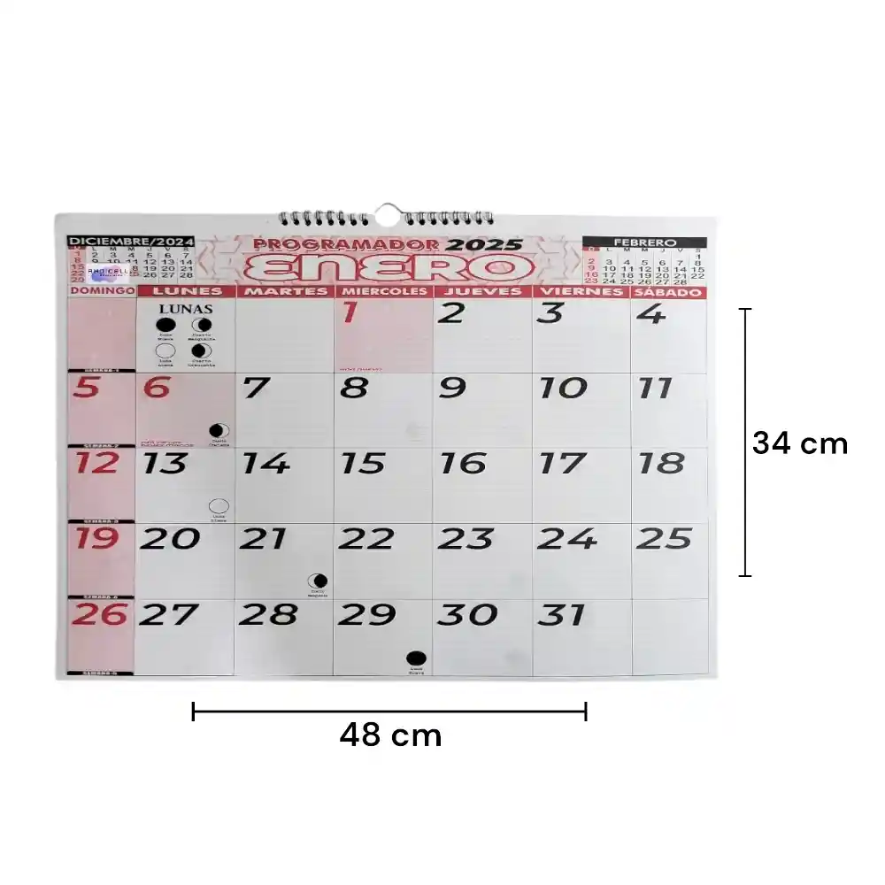 Calendario 2025 Horizontal Grande 48x34