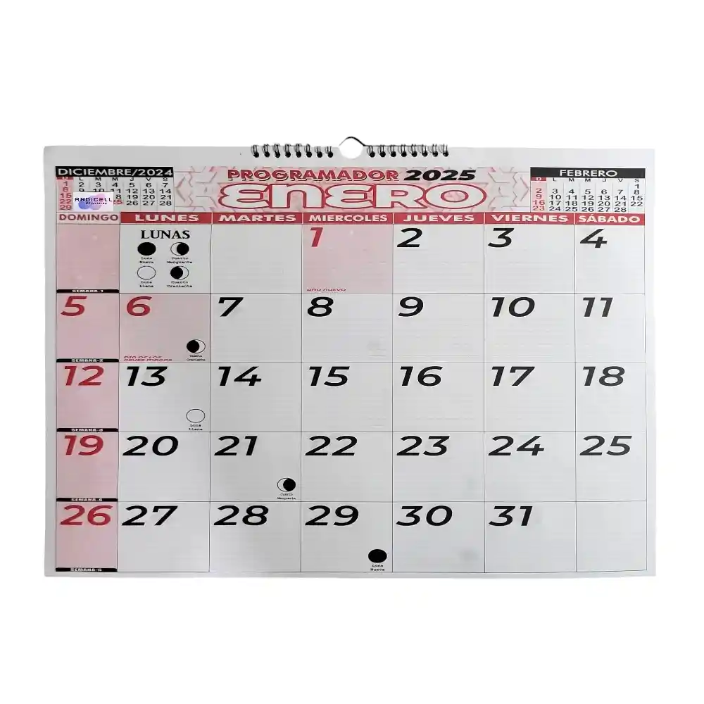 Calendario 2025 Horizontal Grande 48x34