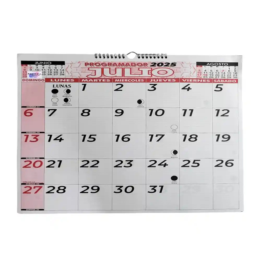 Calendario 2025 Horizontal Grande 48x34