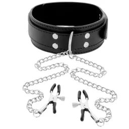 Collar Con Pezonera Sado Bondage Bdsm Sadomasoquismo Fetiche Fetish Master Slave Pezones Tetillas Juguete